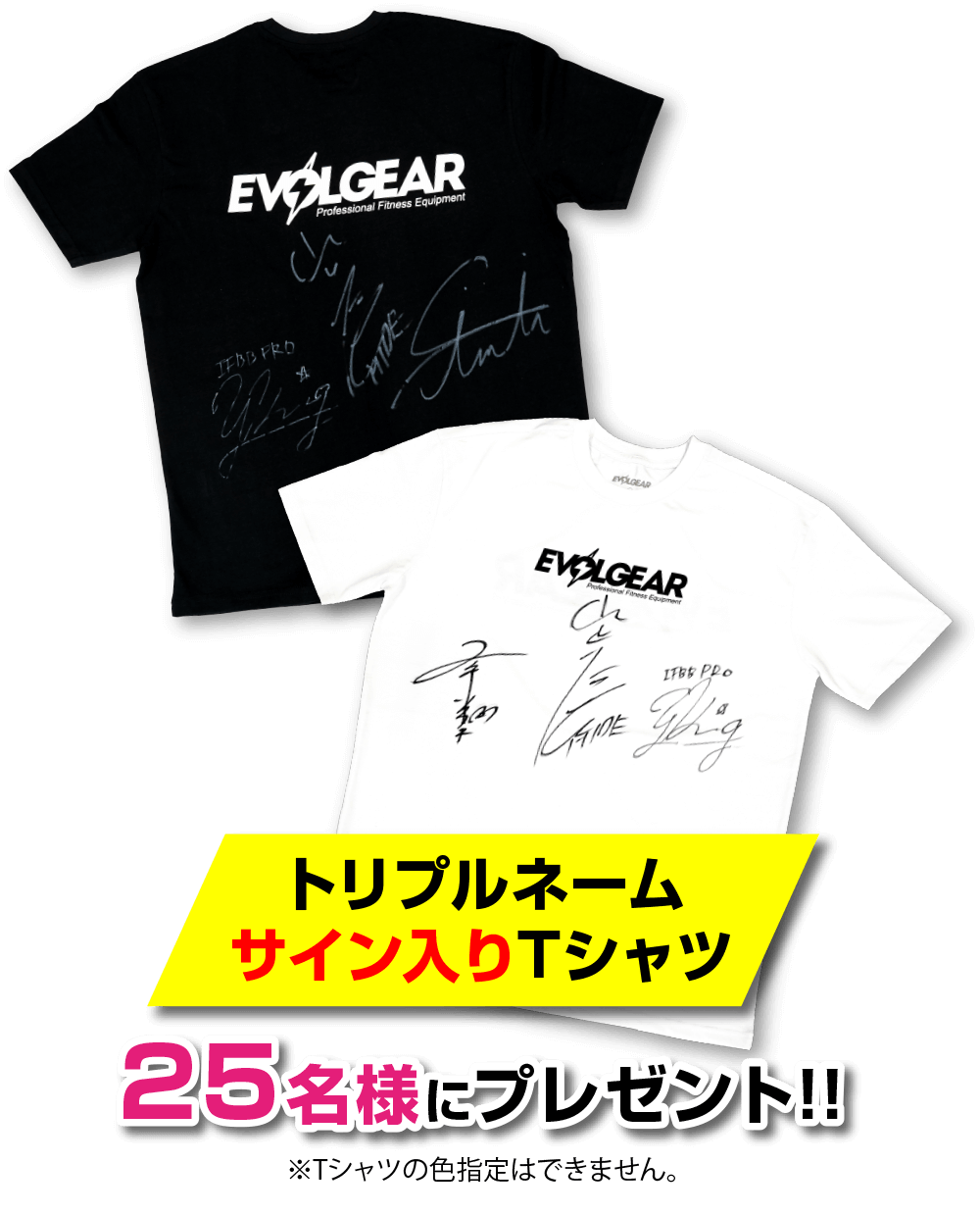 トリプルネームサイン入りTシャツプレゼント企画 | EVOLGEAR 